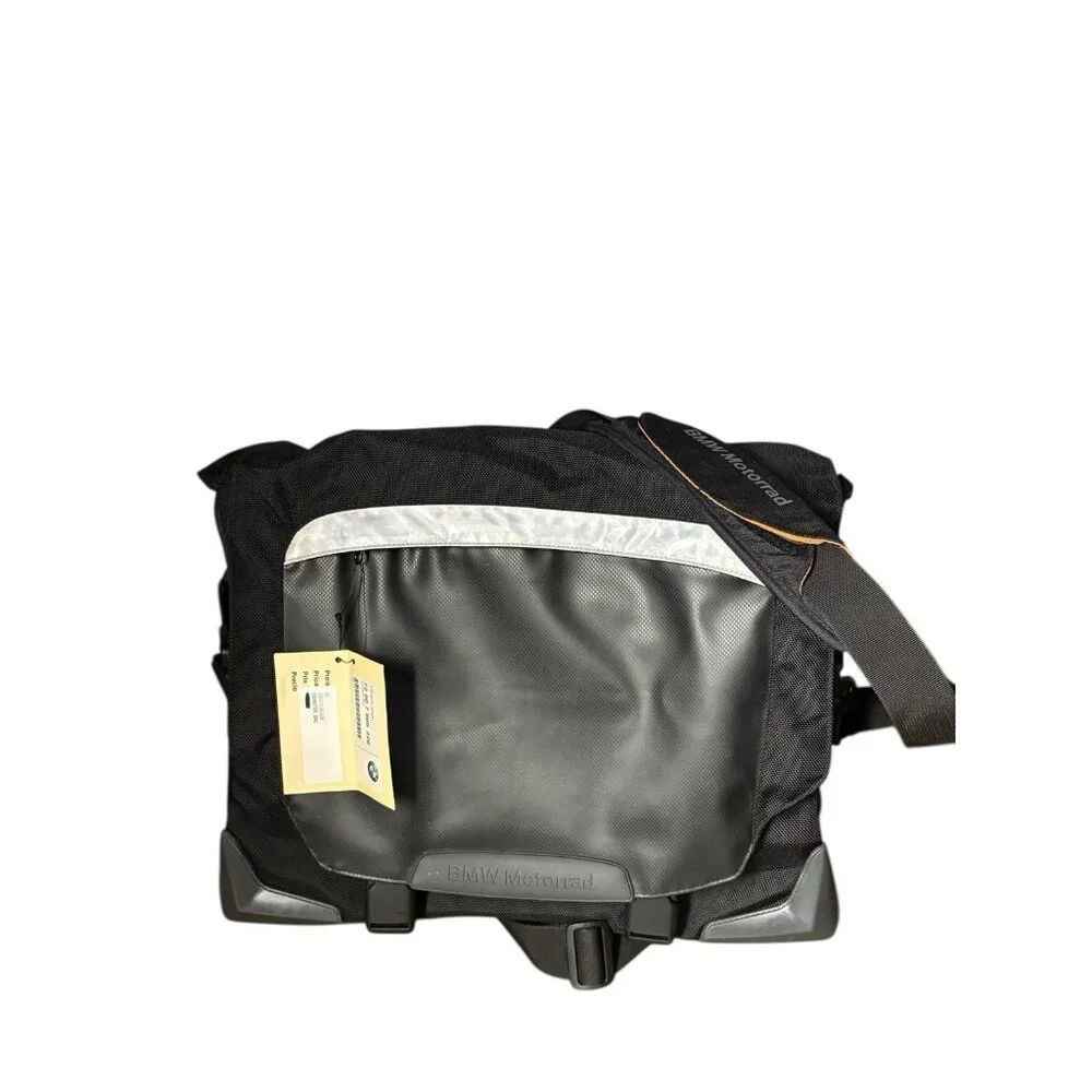 BMW Motorrad Messenger Bag Black Nylon Reflective Trim NEW NWT